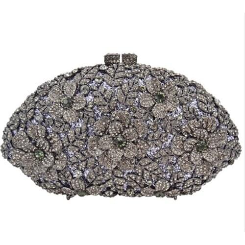 Purple 8 Colors Crystal Evening Clutch Bag Gold Metal Women Party Purse Luxury Rhinestone Lady Clutches Handbags Female Clutch