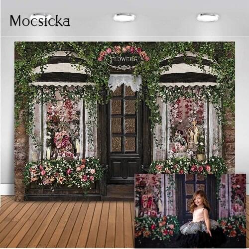 Flowers Shop Newborn Kids Outdoor Portrait Photography Backdrop Spring Art Photocall Props Children Baby Birthday Background