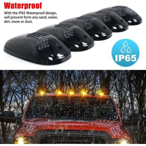 5x 12LED Smoked Cab Roof Top Marker Running Clearance Warm Light For Dodge Ram Drop Shipping