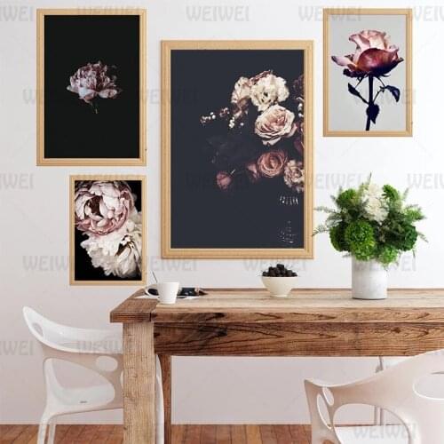 Canvas Painting of Scandinavian Flowers Vintage Posters and Prints Wall Art Picture Nordic Decoration for Bedroom Living Room