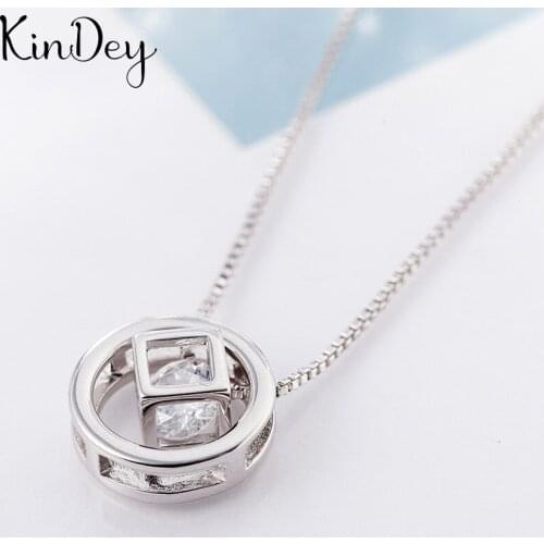 Kindey Boho Silver Color Cube Box Necklaces For Women Girls Gifts Statement Charm Necklaces Pendant Collar