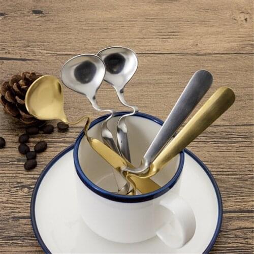 304 Stainless Steel Creative Type S Spoon Hanging On The Cup Hotel Home Gift Stir Milk Tea Coffee Curved Handle Spoon