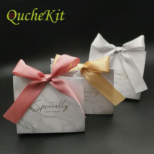 Mini Bronzing Marble Gift Bag Baby Shower Wedding Favours Candy Jewelry Package Boxes for Guests Valentines Day Party Supplies