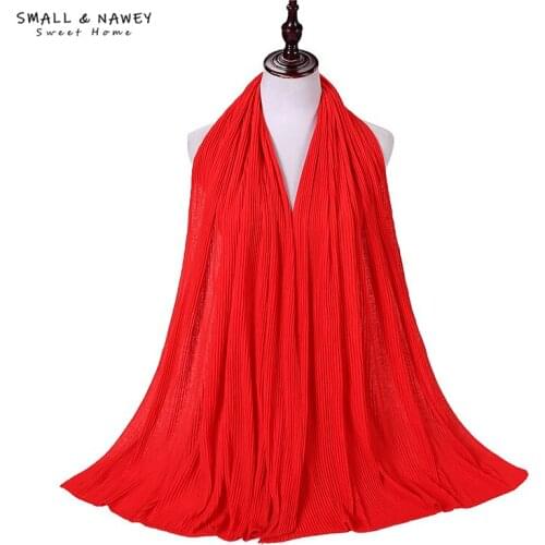 80*180CM Fashion wrinkled jersey bag scarf long scarf hijab ethnic gauze Arab solid color folds ladies scarf shawl wholesale