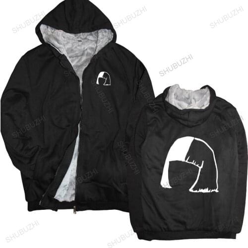 Man black zipper thick hoodies Brand Clothing Tops coats hooded Short Sia Head Art unisex Outwear men sweatshirt zipper