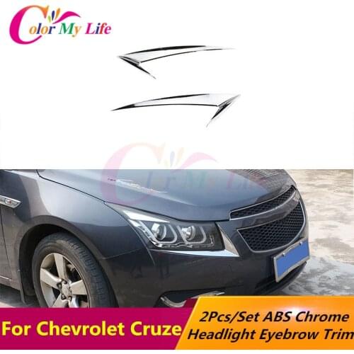 Color My Life ABS Chrome Headlight Trim Sticker Lamp Eyebrow Cover Decoration Strip Stickers for Chevrolet Cruze Sedan Hatchback