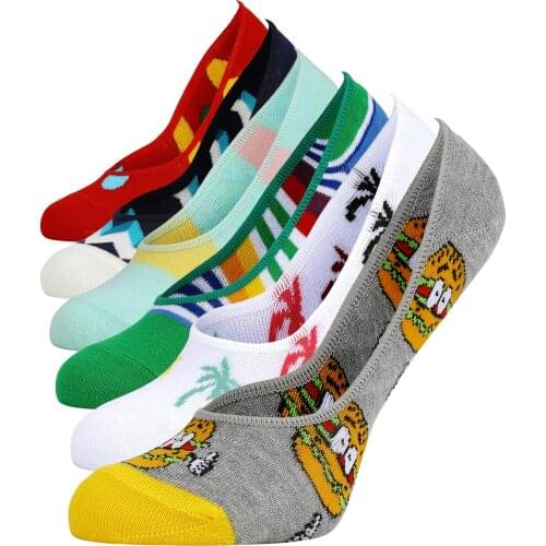 6 Pairs Women Cotton Invisible No Show Socks non-slip Summer Short Socks Fashion