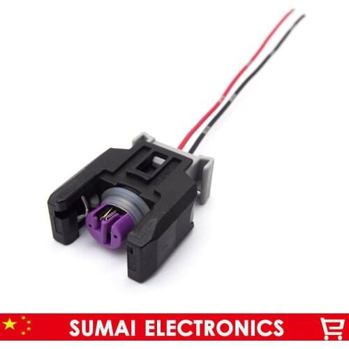 Sample,2Pin Auto fuel spray nozzle/oil atomizer plug with cable,Car diesel common rail injector plug for Delphi 13816706