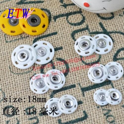 Wholesaler 50 Sets Size 18MM Black Plastic with Copper metal Snap Buttons For Clother Bag Free Shipping