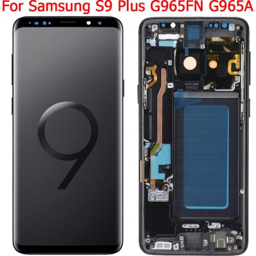 Original S9+ Screen For Samsung Galaxy S9 Plus Display With Frame SM-G955F G955A G955U LCD Display Touch Screen Assembly