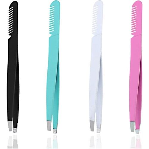 Stainless Steel Eyebrow Tweezers Hair Removal Tool Professional Eyebrow Clip Tweezer Tool Nipper Beauty Makeup Tool