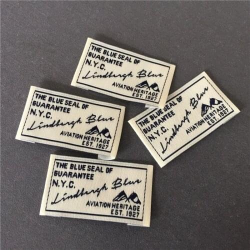 Custom 50D High Density 2.3*4cm End Fold Clothing Labels Woven Labels