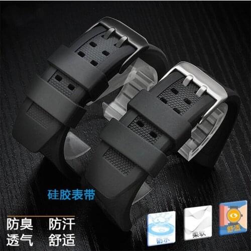 Durable Black Soft Silicone Watchband 20mm 23mm Soft Waterproof Strap Pin Clasp Tape For Luminox Citizen Casio Watch Sale Stcok