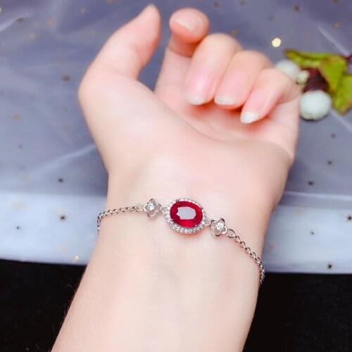 3 carat simple style natural ruby Bracelet 925 sterling silver package genuine jewelry exclusive new special price