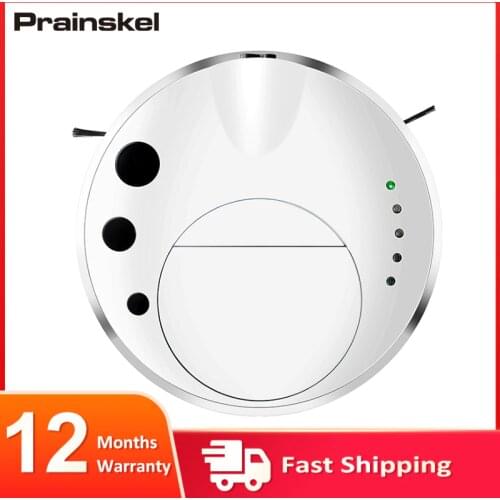 Prainskel Robot Cleaner Powerful Suction for Hard Floors&Carpet Auto Recharge Ultrasonic Infrared Sensor Anti Collision Cleaner