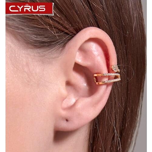 European Snake Ear Bone Clip Korea Rhinestone Women Earrings Type C Jewelry Accessories Weddings Party Gift 2020 Gold Color