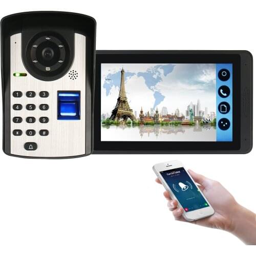 Wholesale App Remote/Fingerprint/Codes Unlocking Smart Intercom/ Video Doorbell Waterproof Outdoor Camera,Indoor LCD Monitor