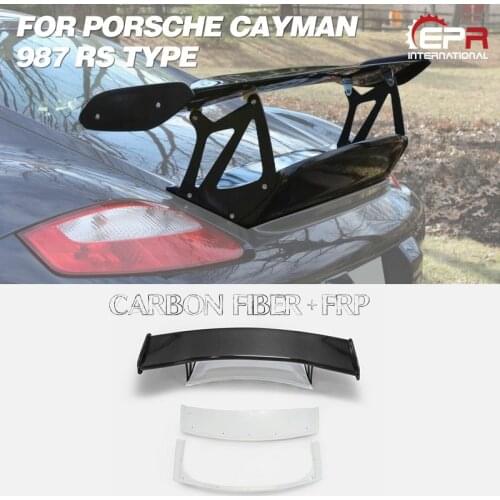 Rear Trunk Spoiler Wing Lip for Porsche Cayman 987 RS Type Carbon /Glass Fiber and GT Racing Aero Trim 8Pcs Body Kit