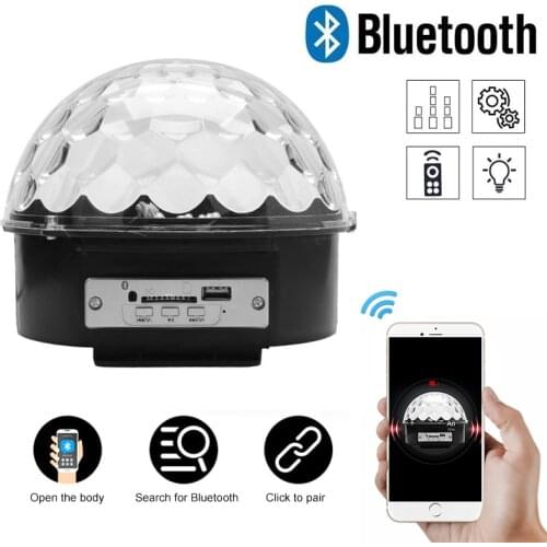 9 Colors Bluetooth MP3 Led Disco Light Ball Party Light Rotating Stage Lamp DJ Projector Laser Music Play Soundlights Disco Lamp