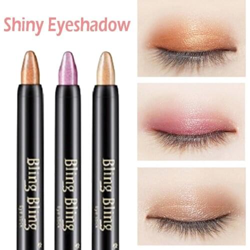 15 Colors Glitter Eyeshadow Pencil Waterproof Matte Nude Eye Shadow Stick Make Up Pigment White Highlighter Pen Cosmetics