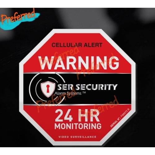 SURVEILLANCE WINDOW DOOR STICKER House Alarm Security Monitoring Warning Waterproof PVC Die Cutting KK Vinyl Car Sticker Decal