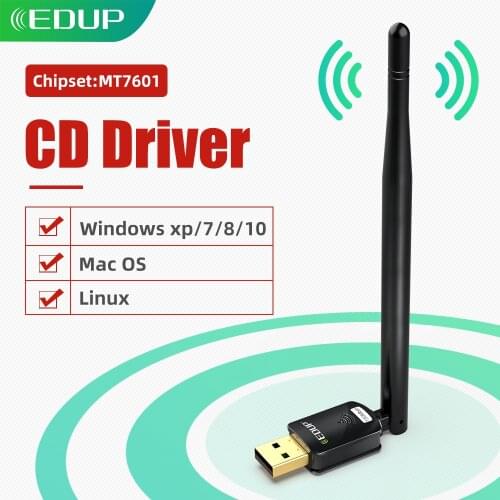EDUP Mini USB WiFi Adapter 150Mbps High Gain 6dBi Antenna Long Range USB2.0 Wireless Receiver Wi-Fi Network Card for Laptop PC