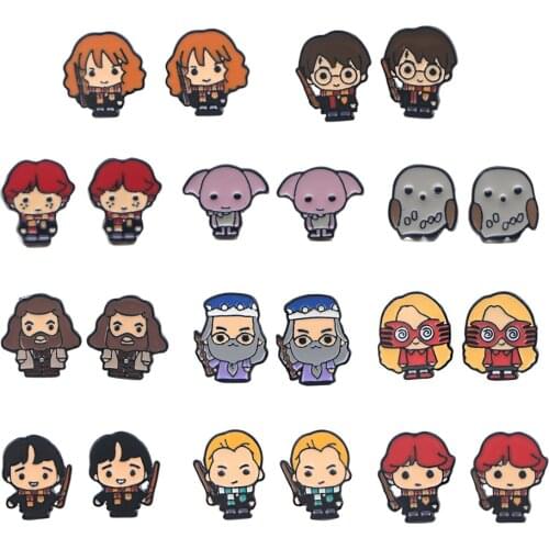 ZF2227 1pair Lovely Student Wizards Cartoon Shape Ear Stud Earrings For Women Girls Cute Earrings Fashion Accessories Jewelry