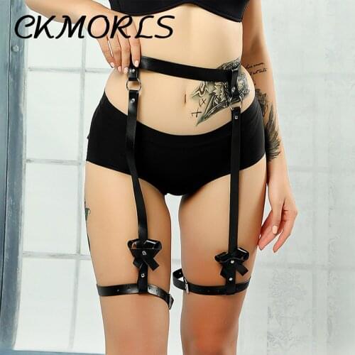 CKMORLS Women Bondage Harness Leather Belt Gothic Punk Garters Fetish Leg Stocking Erotic Lingerie Suspender Adult Game Belts