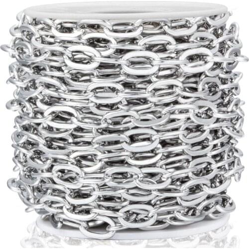 1 Meter Stainless Steel Sliver Cross Flat Link Chain Necklace Chains For Jewelry Making Accessories Handmade Bracelet Supplies
