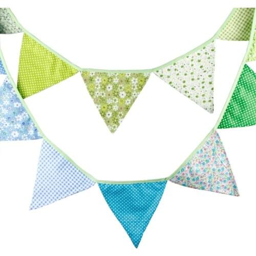 1pcs 3.3M Length 12 Flags Pastorale Wind Children Birthday Cloth Banner Decorations Home Festival Wedding Deco Pennant