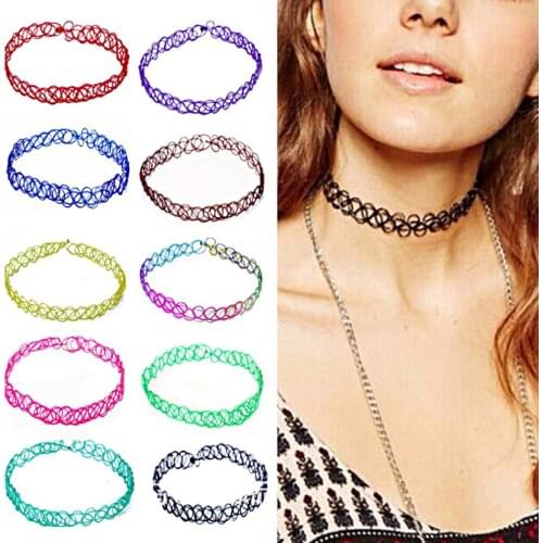 1 Piece Sell Necklaces Colorful Chokers Necklace Beach Jewelry Water Drop Cobwebbing Circular Collarbone