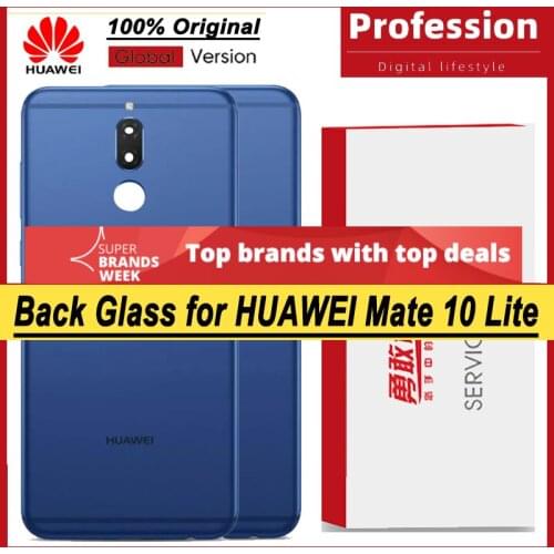 100% Original for Huawei Mate 10 Lite Back Battery Cover Housing Door Panel Case Battery Cover with Camera Lens