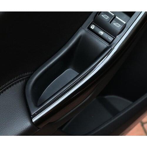 2pcs/set Car Interior Door Handle Armrest Storage Box Holder Container Organizer For Ford Focus 2011-2016 ABS Black