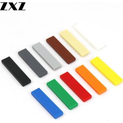 300PCS Flat Tile 1x4 with Groove DIY Enlighten MOC Plastic Building Brick Short Bricks Assembles Particles Flat Plate 2431