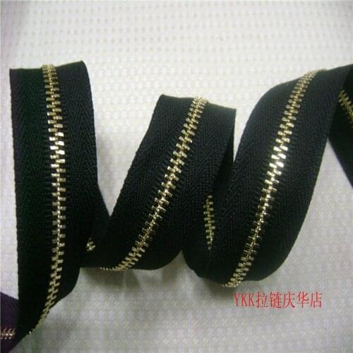 6m/lot Continuous YKK Metal Zipper Black Chain with Slider Leather Handbags Box Sewing Accessories