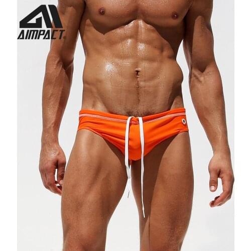 Aimpact Sexy Men Swim Briefs Fashion Bikini Man Bathsuit Surf Beach Water Swimming Briefs Beachwears AM8227