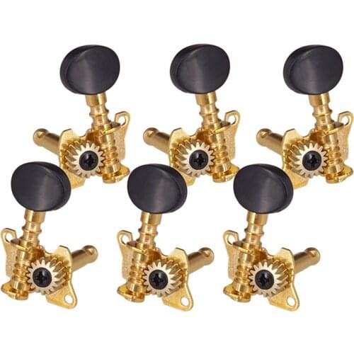 Acoustic Folk Guitar Accs Open Machine Heads 3R3L Plastic Oval Button Tuning Peg