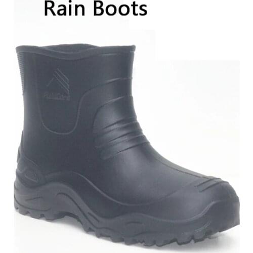 Aleafalling EVA Kitchen Thicken Winter Rain Boots Men Platform PU Waterproof Motorcycle All-season Cookers Mature Shoes