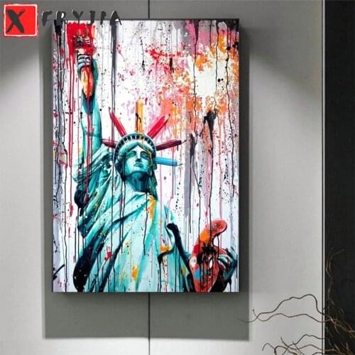 Diamond Painting Modern graffiti art, Statue of Liberty spoof 5d Diamond Embroidery Full Diamond Mosaic Cross Stitch Decoration
