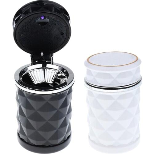 Car Smoke Cigarette Ashtray Holder Cup Led Light Durable Stand Bucket Portable Car Ashtray Smokeless