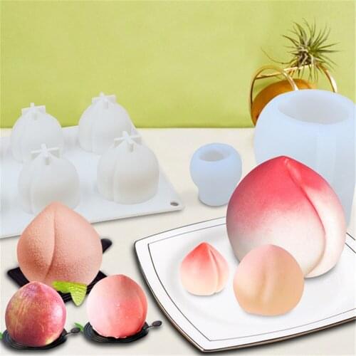 Big Peach Shaped Silicone Fondant Cake Decorating Mold Epoxy Resin Jelly Pudding Molds Baking Tools Kitchen Accessories