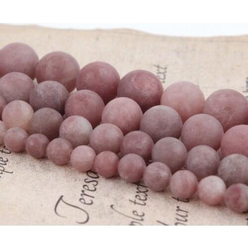 Natural Matte Beads Strawberry Quartzs Round Loose Spacer Beads For Jewelry Making DIY Bracelet Accessories 15inches 4/6/8/10mm