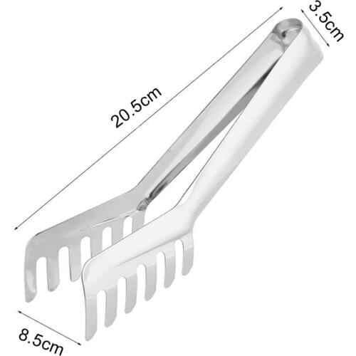 Household Food Tong Eco-friendly Rust-proof Stainless Steel Food Holder Clamp Pasta Noodle Tongs Western Restaurant Supplies