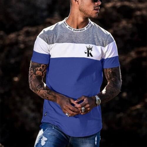 Mens Tops fashion tee Summer short sleeve t shirt men cotton contrast color Streetwear Hip hop T-shirt Men Brand