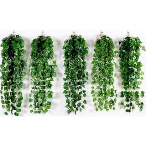 Artificial ivy fake vines Garland Artificial liana Fake Green Leaves Wall Hanging Garland Wedding Party Home Garden Decor 2M
