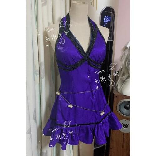 Game Final Fantasy VII FF7 Tifa Lockhart Blue/Purple Dress Cosplay Costume Halloween Suit For Women Outfit New 2020
