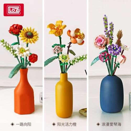 LOZ Building Block Flower Bouquet Bricks Toys Sunflower Home Decoration for Girl Birthday Gift