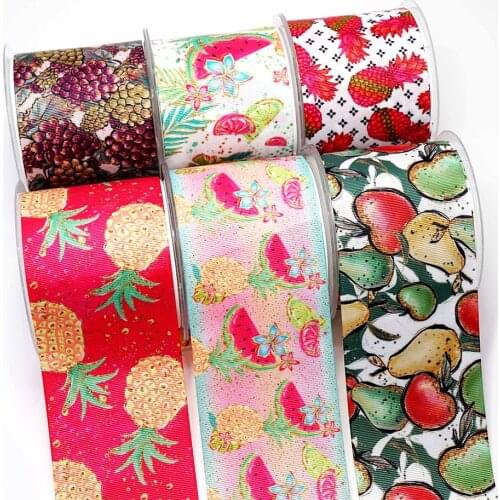 Cartoon Grosgrain/Satin Ribbon Foods Printed Ribbon For Crafts Decoration Bow 10Yards 31877