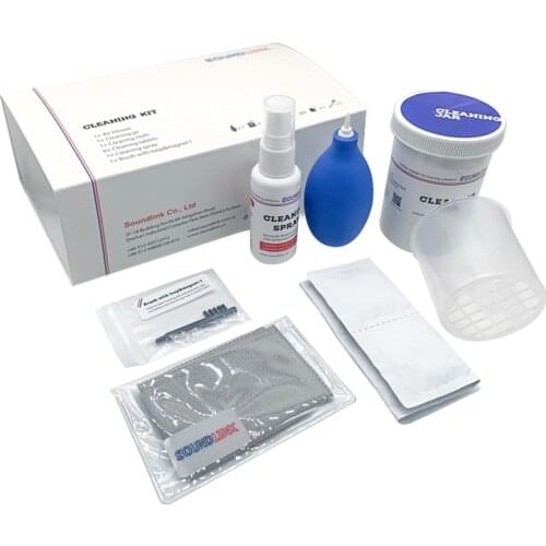 Hearing Aid Cleaning Kit Brush Air Blower Cleaning Spray Earmold Cleaning Tablet Cloth ( Pack of 6 )