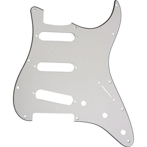 Pleroo Custom Guitar pickgaurd - For 72' 11 Screw Hole Standard St SSS Guitar pickguard Scratch Plate , 3 Ply White